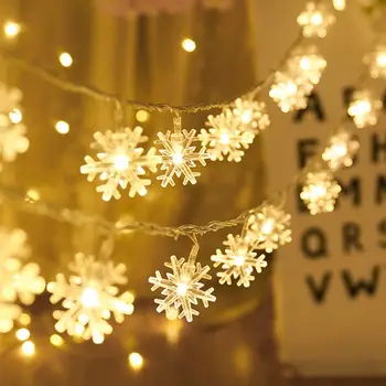 Snaigės LED Styginių Šviesos Pasakų Šiltai Balta Girlianda Namuose Kalėdų Pasakų Žibintai Navidad Vestuvių Dekoro Kalėdų Dekoro Namai