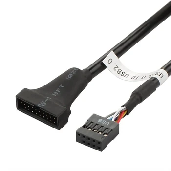 10VNT 20 Pin Male USB3.Nuo 0 iki 9 Pin Moterų USB2.0 Antraštė Plokštė Kabelio Adapteris Konversijos Vielos PC