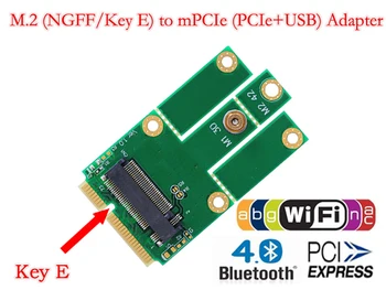 SP NGFF M. 2 MiniPCIE Klavišą E miniPCI-E mPCIE Lizdas PCIe + USB Adapteris Wifi + Bluetooth Mini Adapterį Kortelę Desktop Laptop