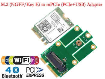 SP NGFF M. 2 MiniPCIE Klavišą E miniPCI-E mPCIE Lizdas PCIe + USB Adapteris Wifi + Bluetooth Mini Adapterį Kortelę Desktop Laptop
