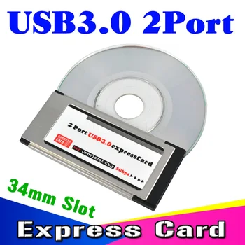 Kebidumei PCI Express USB 3.0 PCI-E Kortelės Adapterį 5 Gb PCMCIA Dual 2 Prievadai, NEC Chipset 34 MM Lizdas ExpressCard Skaičiuoklė