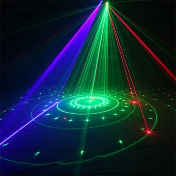 Disco lazeris šviesos RGB full artimosios šviesos dj poveikis projektorius lazerinis skeneris scenos apšvietimas