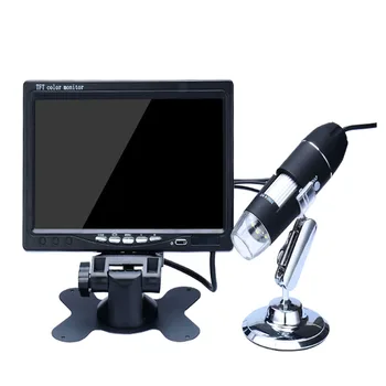 1000xAV HD/SD Vielos Kontroliuoti Elektronų Mikroskopu 8 Segmentų Skaitmeninis Priartinimas Elektronų Mikroskopu 8LED Šviesos Mikroskopu
