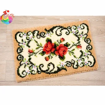 Gėlių Paveikslus kryželiu siuvinėjimo siūlai rinkiniai Mezgimo siūlai Spyna kablys kilimas rinkiniai Kilimų siuvinėjimo foamiran rankdarbiams