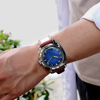 Vyrų Mados Žiūrėti Automatinis Nardymo Laikrodžiai 200m Vandens Atsparus Šviesos Rankas Derliaus San Martin Nerūdijančio Plieno Laikrodis