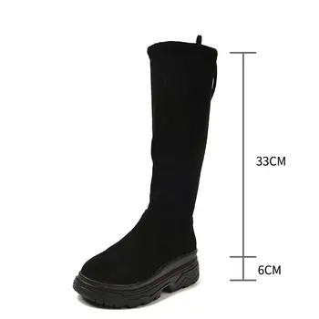 36-42 dydžio moteriški batai 41 plačios pėdos storio padai stori kulnai juoda plona batai moterų ins elastinga ploni batai
