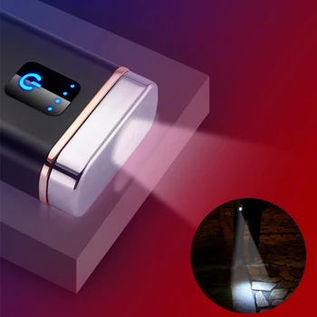 LED Žibintuvėlis 2A Power Bank Elektrinio Žiebtuvėlio Smart Touch Induction Dual Lanko USB Elektroninis Žiebtuvėlis Įkroviklis Pal Įtaisą