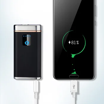 LED Žibintuvėlis 2A Power Bank Elektrinio Žiebtuvėlio Smart Touch Induction Dual Lanko USB Elektroninis Žiebtuvėlis Įkroviklis Pal Įtaisą
