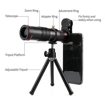 HD 4K 22x Zoom Mobiliojo Telefono Monokuliariniai taikymo Sritis Teleskopo Objektyvo Artinimo Išorės Išmaniojo telefono vaizdo Kameros Lęšiai, Skirti 