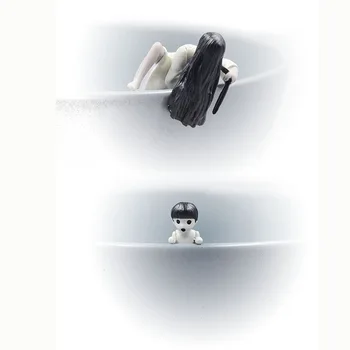 2 Gabalas Mini Taurės Kraštas Apdailos Sadako + Ju-on The Grudge Siaubo Japonų Siaubo Filmo Veiksmas Duomenys PVC Suasmenintų Dovanų