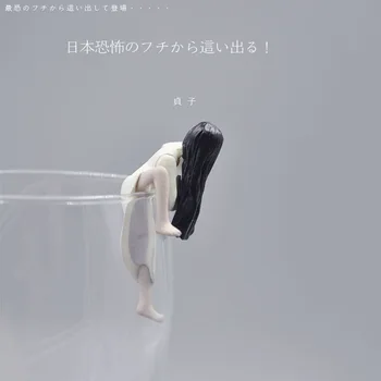 2 Gabalas Mini Taurės Kraštas Apdailos Sadako + Ju-on The Grudge Siaubo Japonų Siaubo Filmo Veiksmas Duomenys PVC Suasmenintų Dovanų