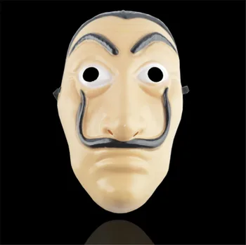 Plastikiniai Salvadoras Dali Veido Kaukė Filmą La Casa De Papel Cosplay Kaukė Pinigų Heist Dali Kaukė Juokinga Halloween Kostiumai Masque Šalis