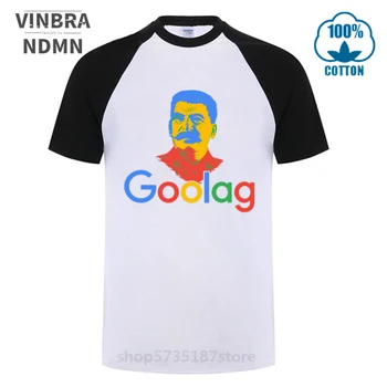 Sovietų sąjungos Lyderis Medvilnės O-kaklo Užsakymą Išspausdinti Marškinėlius Vyrų marškinėliai Goolag Stalino Gulago Meme Politinių Tamsus Humoras Goolag Moterys T-Shirt