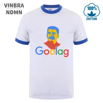 Sovietų sąjungos Lyderis Medvilnės O-kaklo Užsakymą Išspausdinti Marškinėlius Vyrų marškinėliai Goolag Stalino Gulago Meme Politinių Tamsus Humoras Goolag Moterys T-Shirt