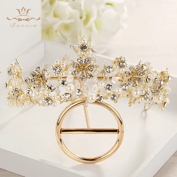 Bavoen Retro Europos Baroko Dirbtiniais Perlais Brides Rožančiai Vainikėliai Aukso Žiedai Headpieces Kristalų Vestuvių Suknelės, Plaukų Aksesuarai