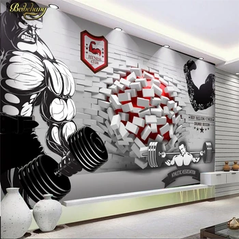Beibehang Užsakymą foto tapetai, sienų freskomis sienų lipdukai 3D skaldyti sienos į sporto, gimnastikos įrankius fono sienos
