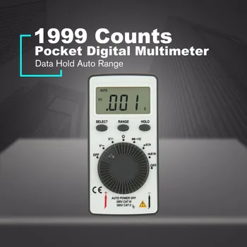 DT9210 1999 Skaičiuoja Kišenėje Skaitmeninis Multimetras AC/DC Įtampos Ammeter Testeris Rezistorius Diodų Tęstinumą Bandymo Duomenis, Laikykite Auto Diapazonas