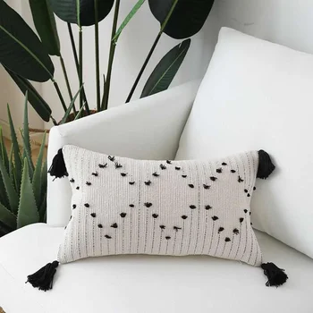 Balta Juoda Geometrinis pagalvėlė padengti Kutai pagalvę padengti Audiniai, Namų dekoravimo, Sofa-Lova 45x45cm/30x50cm