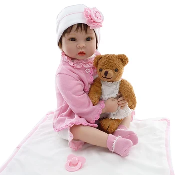 Reborn Baby Doll 22 colių 55 cm Silikono Vinilo Mergina Lėlės Šviesūs Plaukai Minkšti Audiniai Kūno Gyvas kūdikis Kūdikis Chiristmas Dovana Vaikams