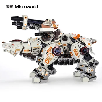 Microworld 3D Metalo Dėlionės Paveikslą, Žaislas Lokio Lobis Karalius modelis, Švietimo Dėlionė 3D Modelį rinkiniai Švietimo Dovana Žaislai Vaikams