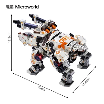 Microworld 3D Metalo Dėlionės Paveikslą, Žaislas Lokio Lobis Karalius modelis, Švietimo Dėlionė 3D Modelį rinkiniai Švietimo Dovana Žaislai Vaikams