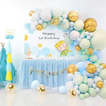 84pcs/set Macaron Mėlyna Pastelinių Balionų Girliandą Arch Rinkinys Konfeti Gimtadienio, Vestuvių Baby Shower Jubiliejų Šalis Apdaila