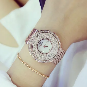 Prabanga Moterų Laikrodžiai, Deimantai, Garsaus Prekės ženklo Elegantiška Suknelė Kvarciniai Laikrodžiai Moteriški kalnų krištolas Laikrodis Relogios Femininos ZEK070