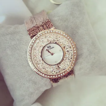 Prabanga Moterų Laikrodžiai, Deimantai, Garsaus Prekės ženklo Elegantiška Suknelė Kvarciniai Laikrodžiai Moteriški kalnų krištolas Laikrodis Relogios Femininos ZEK070