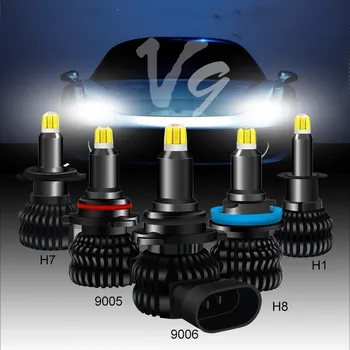 2vnt 100W 18000LM Automobilio LED Žibintų Bubls Mini Žibintų Rinkinį už 360 3D stereo Lemputė, rūko Žibintas 6500k Balta H1 H7, H11 9006
