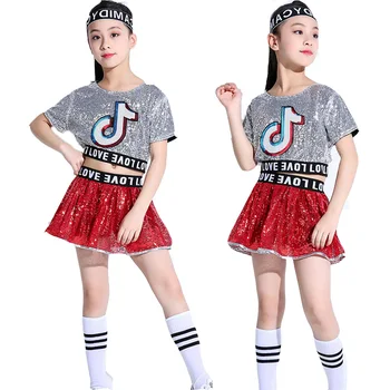 Vaikų Džiazo, Šiuolaikinio Šokio Kostiumas Vaikams Hip Hop Drabužių Streetwear Vykdymo Etapą China Hiphop Džiazo Suknelės Mergaitėms