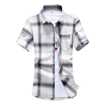 Vasaros trumpas rankovės marškinėliai vyriški korėjos versija slim pusė rankovėmis marškinėliai tendencija vyrų colių marškinėliai pledas marškiniai