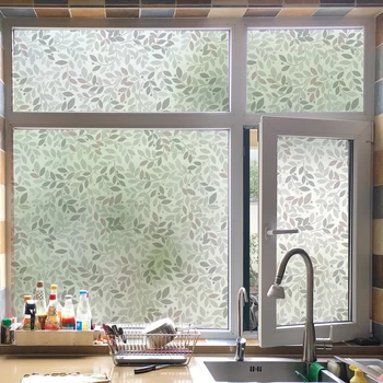 Statinio stiklo plėvele, apdaila žalias lapas modelis virtuvės, miegamojo, lipnios plėvelės namų puošybai BLT3052