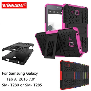 Samsung galaxy Tab 2016 7.0 atveju SM - T280 T285 Tablet Šarvai atveju 7,0 colių TPU+PC atsparus smūgiams Stovo Dangtelis