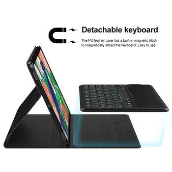 7Color Backlit Keyboard Case for Samsung Galaxy Tab S7 Plius 12.4 colių Magnetinis Stendas Tab S7 + vokietijos Bluetooth Klaviatūra