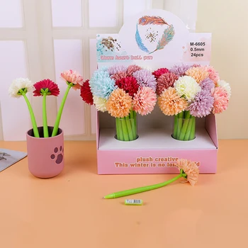 Nauja Rožių Gėlių Pen Kūrybos Silikono Rožių Gėlių Gelio Rašiklis, Mokyklų ir Biuro Rašyti kaip Dovana Rašiklis su Mergina