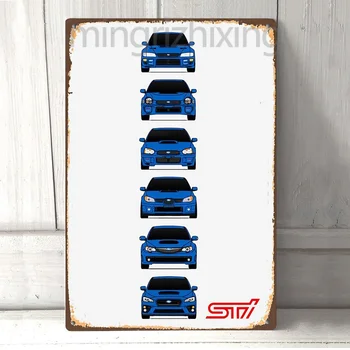 Subaru WRX STI Evoliucija Vintage Retro Metalo Skardos Pasirašyti Metalo Pasirašyti Pin Up Metalo Dekoro Metalo Meno Sienos Pasirašyti Sienos Plakatą, Sienų Dekoras