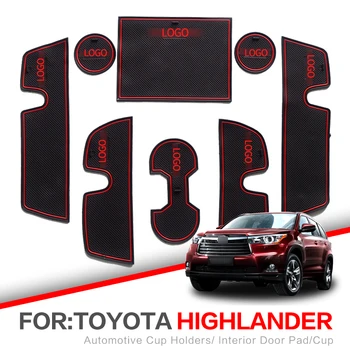 ZUNDUO Vartų angą Kilimėliai Toyota Highlander 2008 m. - 2019 XU40 XU50 Kluger neslidus Vidaus Duris Mygtukai/Puodelis Ne slydimo kilimėliai Raudona Balta