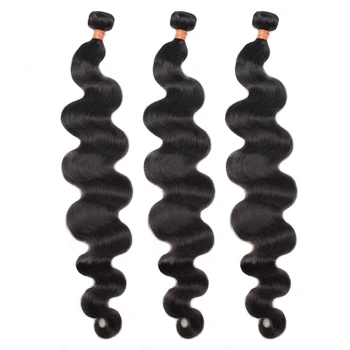 Kūno banga brazilijos plaukų pynimas ryšulius, trumpa ilgai mergelės natūralių žmogaus plaukų priauginimas už juodaodžių Moterų 30 40 colių 3 4 ryšulius