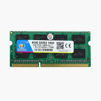 VEINEDA laptop DDR3 8GB 1333 1 600mhz 204pin 1,5 V PC3-10600 sodimm Ram ddr 3 Nešiojamojo kompiuterio Atmintį