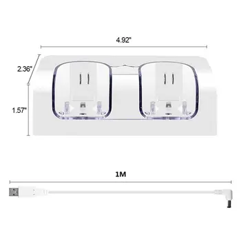 Įkrovimo Stotis Dual Įkroviklis Dock for Wii valdymo pultelio Žaidimų Rankena Valdiklis su LED Indikatorius USB Įkrovimo Laidas WXTB