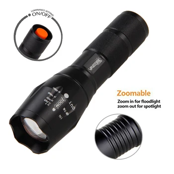 Zoomable 5000Lm Žibintuvėlis ŽALIA RAUDONA Balta Q5 T6 LED Reguliuojamas Dėmesio Vandeniui Taktinis Medžioklės Fakelas 1Mode Ginklas Pistoletas Žibintų