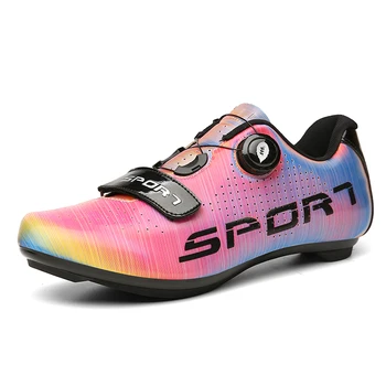 Vėliau MTB dviratį dviračiu batai vyriški savaiminio fiksavimo dviračių sporto batelius moterų kelių nailono apačioje kvėpuojantis spalvinga dviračių sporto batelius
