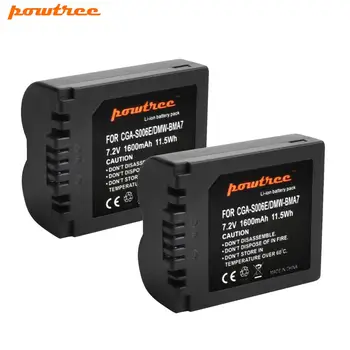 Powtree 1600mAh CGA-S006 CGA S006 Baterija Panasonic Lumix DMC-FZ28 DMC-FZ7 DMC-FZ8, FZ50, FZ8K, FZ28K Įkraunama baterija