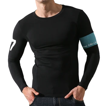 Naujas Medvilnės Vyrų Marškinėliai Suspaudimo Minkštas Fitneso Rashguard Long Sleeve T-Shirt Mens Undershirt Slim Sporto Viršūnės Tees Drabužiai