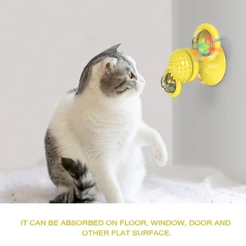 Karšto Antspaudas Katė vėjo malūnas Žaislas Juokinga Masažas Pasukti Kačių Žaislai Su Katžolių LED Kamuolys Dantų Valymo naminių Gyvūnėlių Produktai Dropshipping