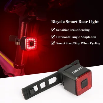 CXWXC Dviračių Auto Stabdžių Jutikliai, Galinis Žibintas Kelių Dviratį Smart Saugos užpakalinis žibintas MTB Naktį Dviračių USB Mokestis Intelligent Flash Lempa