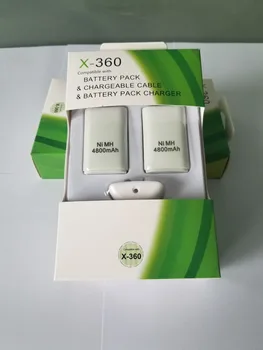 3In1 2vnt 4800mah Baterijas+USB Įkrovimo Įkroviklio Kabelį Skirtą Xbox 360 Wireless/ Wired Controller Bateria Įkraunama Baterija