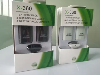 3In1 2vnt 4800mah Baterijas+USB Įkrovimo Įkroviklio Kabelį Skirtą Xbox 360 Wireless/ Wired Controller Bateria Įkraunama Baterija