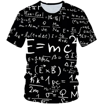 Vaikai Juokingi Fizikos Formulės Matematikos marškinėliai Berniukams, Mergaitėms 3D Spausdinimo Hamburger Spalvinga Dėžutė, T-marškinėliai Vaikams Streetwear Mados Tshirts