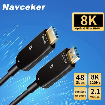 2019 Navceker 8K HDMI 2.1 Optinio Pluošto Kabelio 4K@60Hz HDMI Kabelis 2.1 48Gbps HDMI 2.1 Kabelis 5M 10M UHD HDMI 2.1 8K Už Stebėti